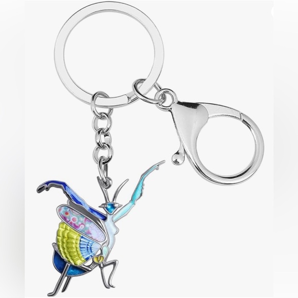 Accessories - Praying Mantis Alloy Keychain Insect Bug Key Chain